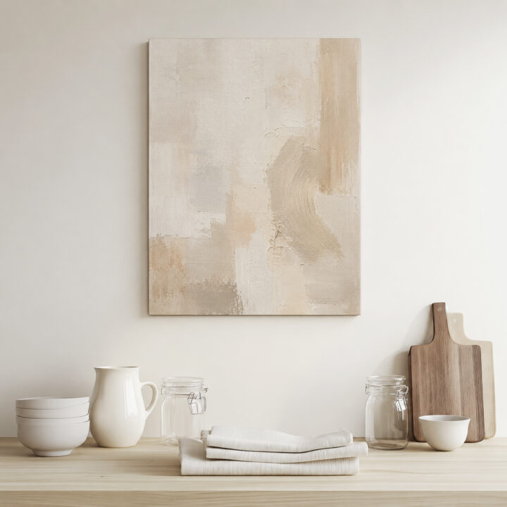 Leinwandbild Ruhige Formen in Creme und Greige