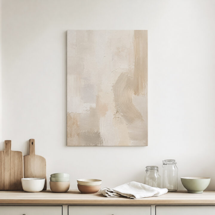 Leinwandbild Ruhige Formen in Creme und Greige