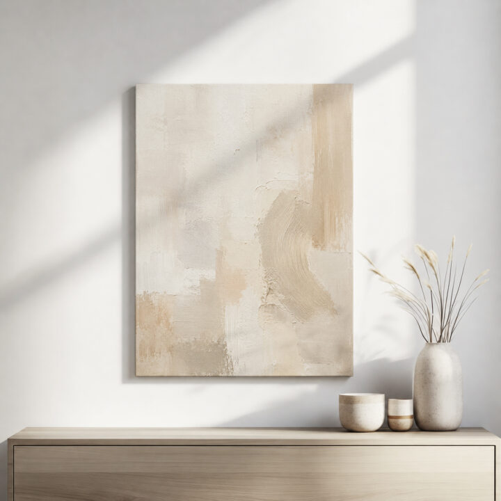 Canvas print Quiet Forms in Cream and Greige