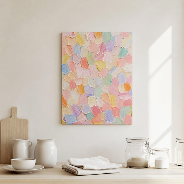 Leinwandbild Helle Pastellspuren in Maloptik