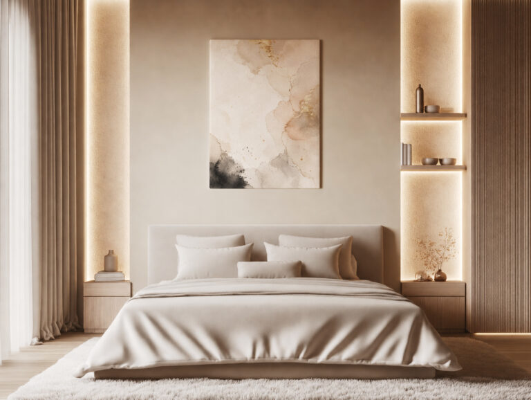 Canvas print Neutral Fields and Golden Accents