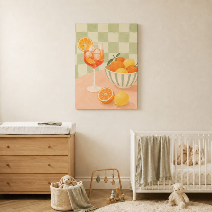 Leinwandbild Zitrusfrüchte und Spritzglas