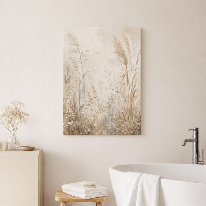 Leinwandbild Wiesengräser und Pampas