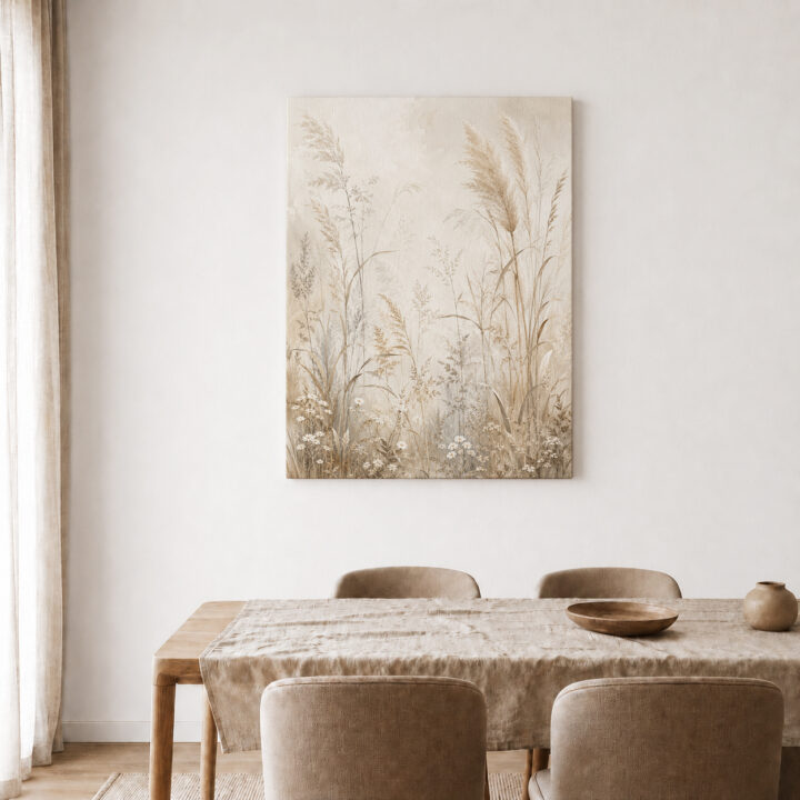 Leinwandbild Wiesengräser und Pampas