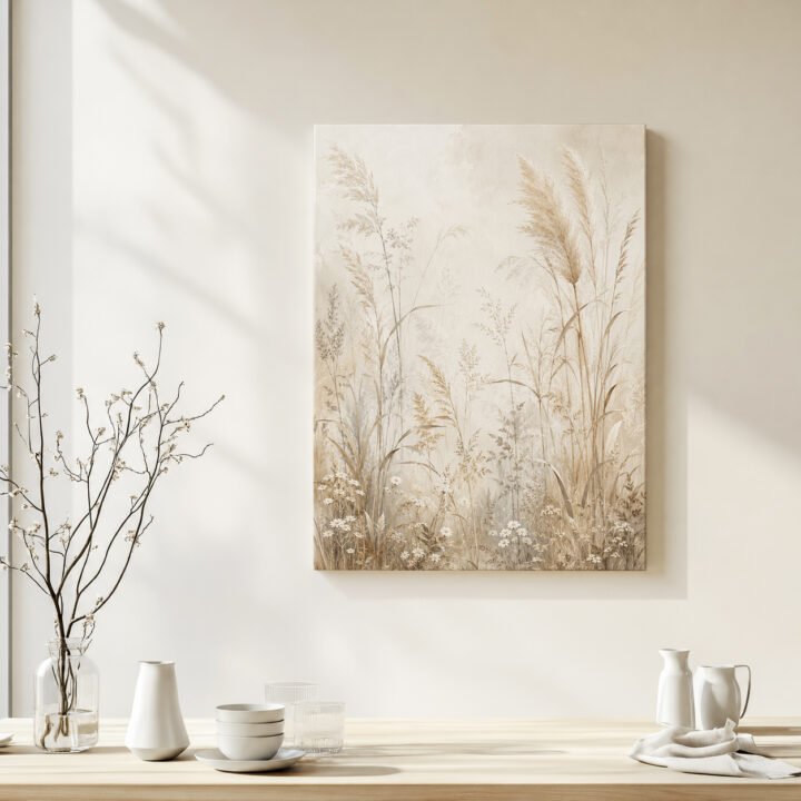 Leinwandbild Wiesengräser und Pampas
