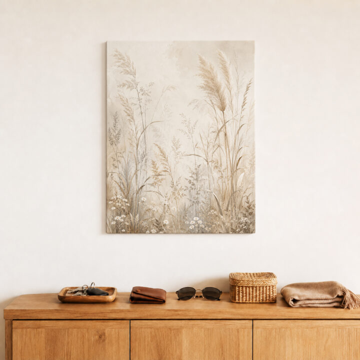 Leinwandbild Wiesengräser und Pampas