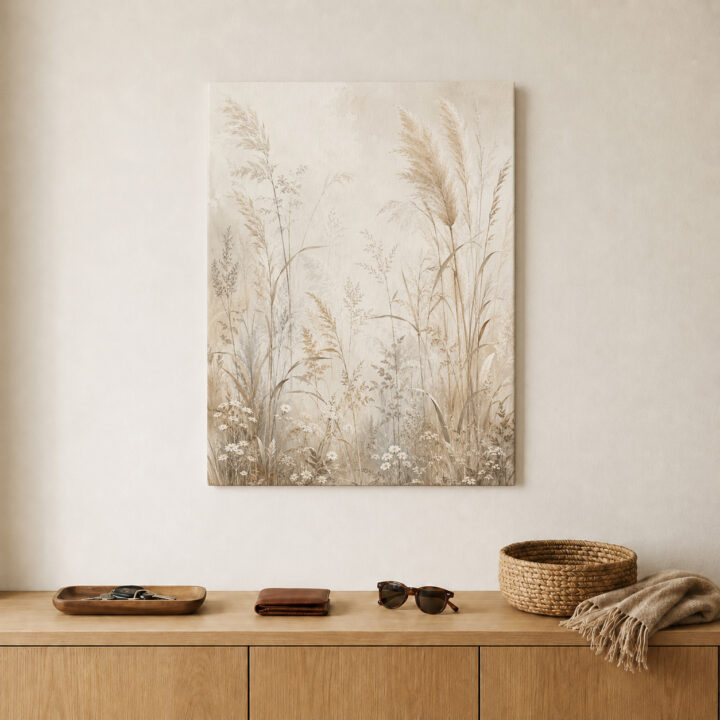Leinwandbild Wiesengräser und Pampas