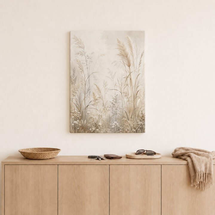 Leinwandbild Wiesengräser und Pampas