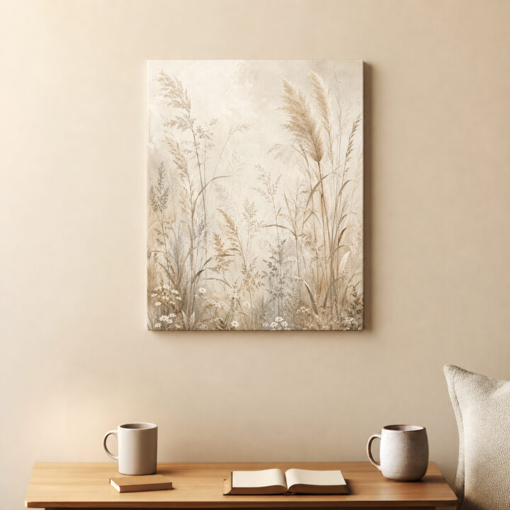 Leinwandbild Wiesengräser und Pampas