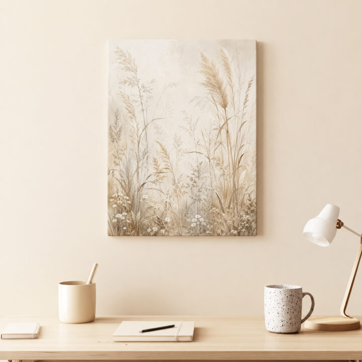 Leinwandbild Wiesengräser und Pampas