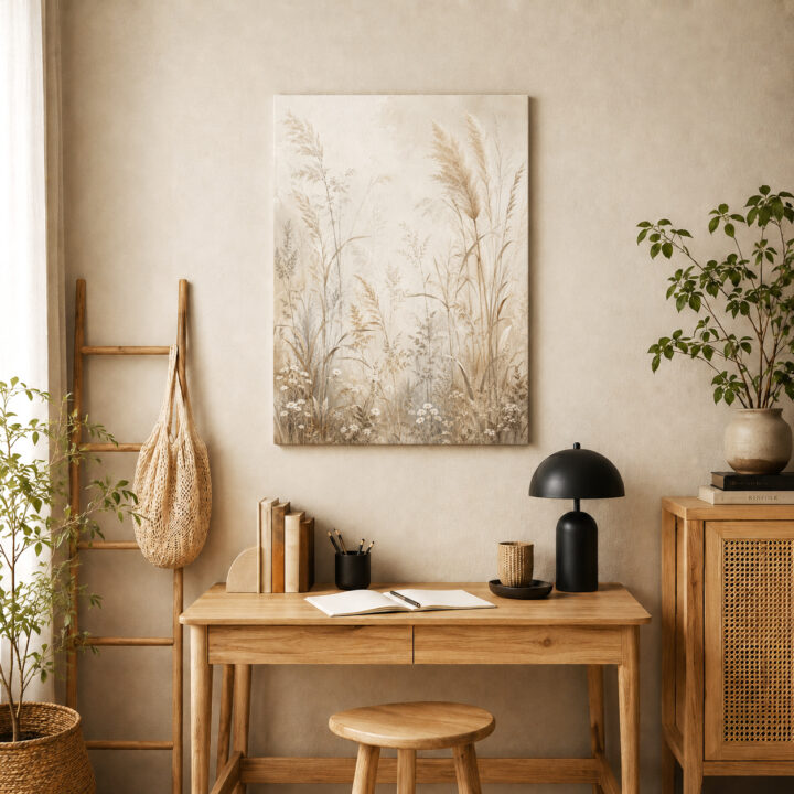 Leinwandbild Wiesengräser und Pampas