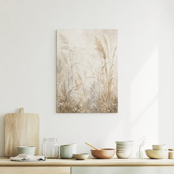 Leinwandbild Wiesengräser und Pampas