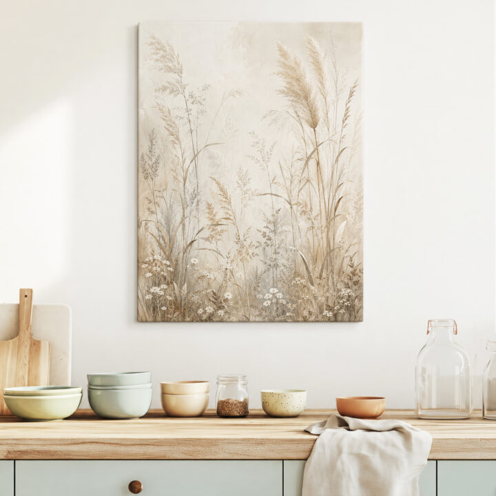 Leinwandbild Wiesengräser und Pampas