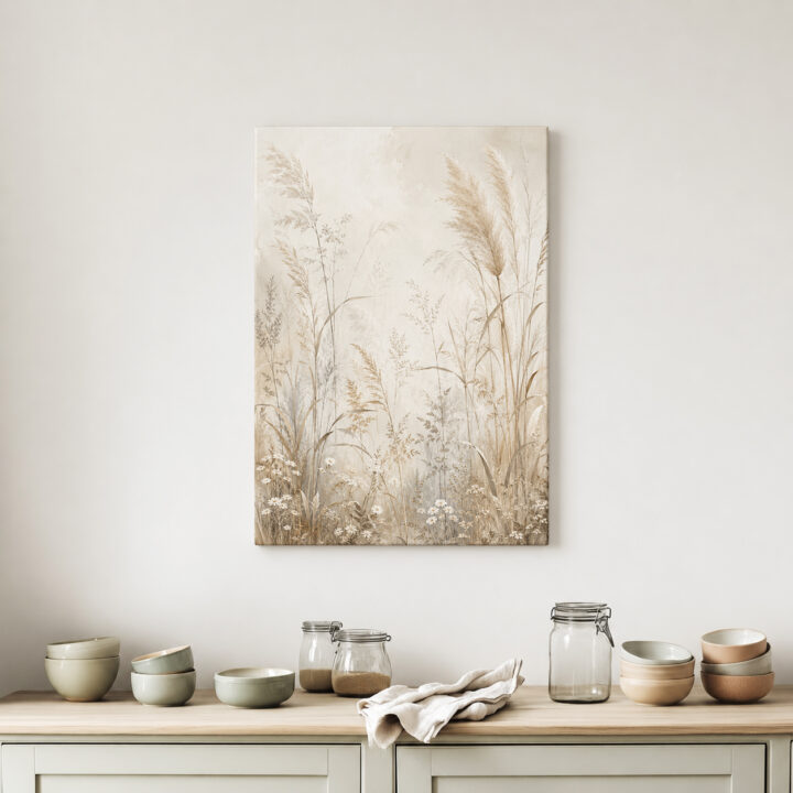 Leinwandbild Wiesengräser und Pampas