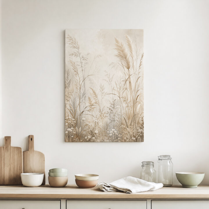 Leinwandbild Wiesengräser und Pampas