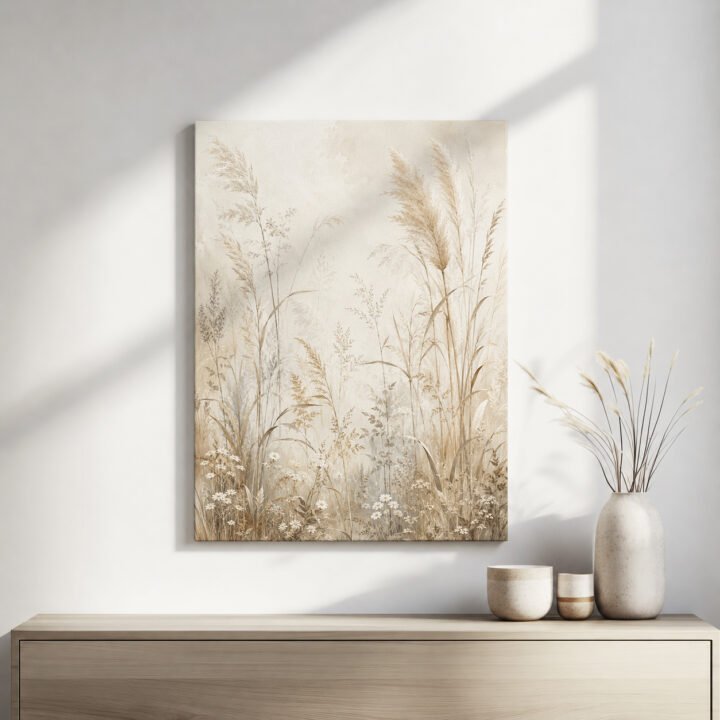 Leinwandbild Wiesengräser und Pampas