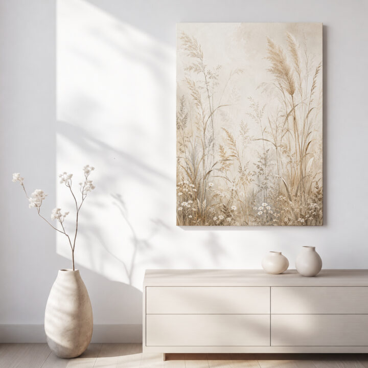 Leinwandbild Wiesengräser und Pampas