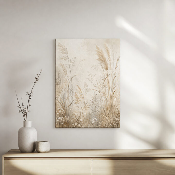 Leinwandbild Wiesengräser und Pampas