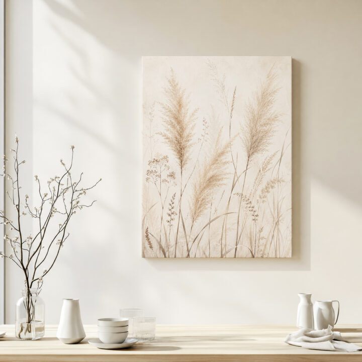 Leinwandbild Pampas und Trockenpflanzen