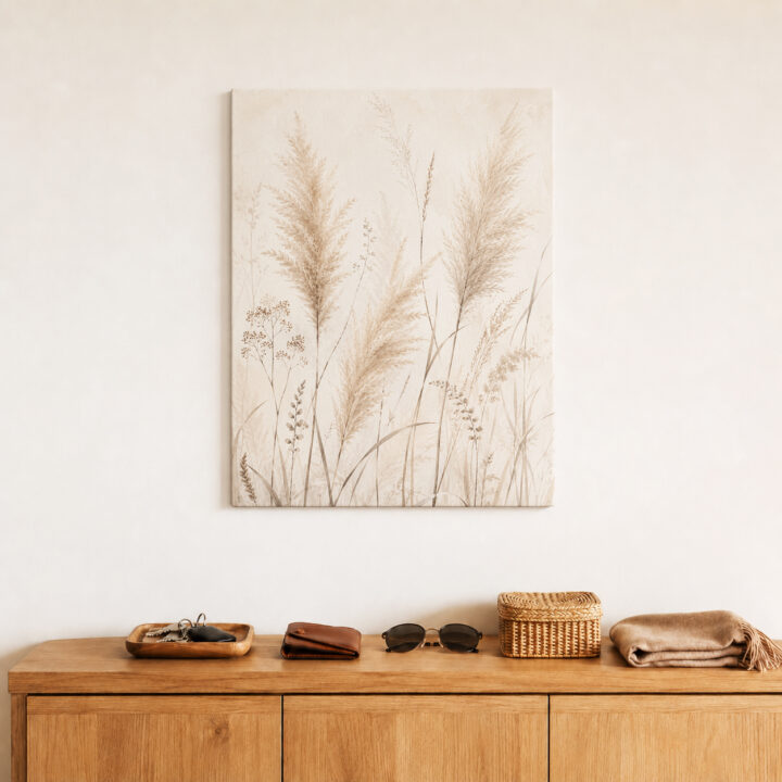 Leinwandbild Pampas und Trockenpflanzen