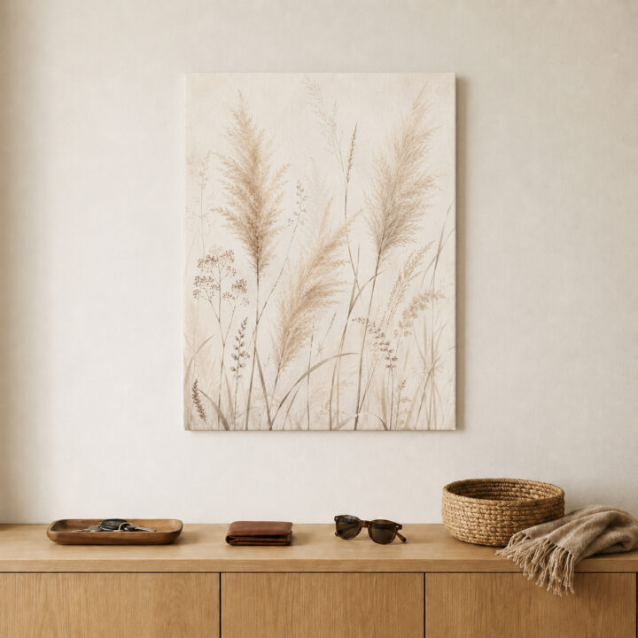Leinwandbild Pampas und Trockenpflanzen