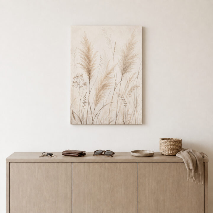 Leinwandbild Pampas und Trockenpflanzen