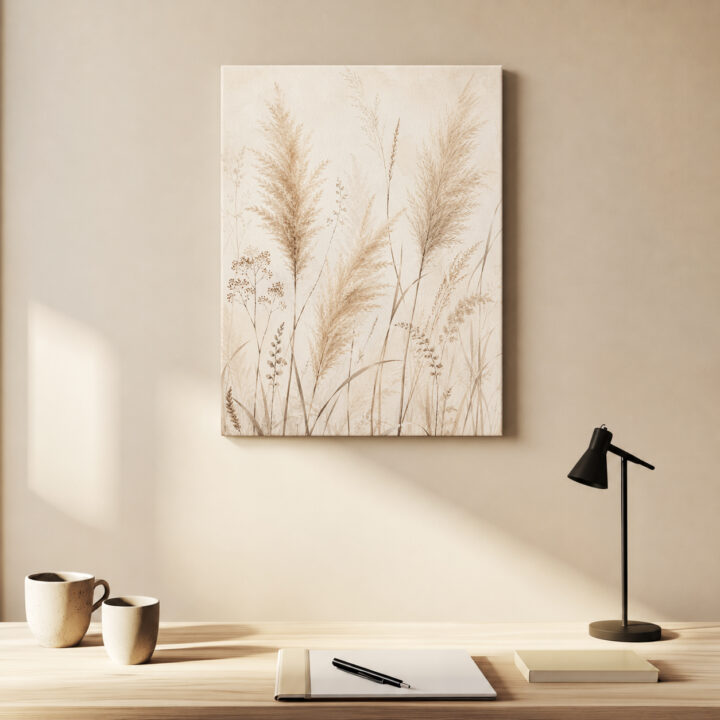 Leinwandbild Pampas und Trockenpflanzen