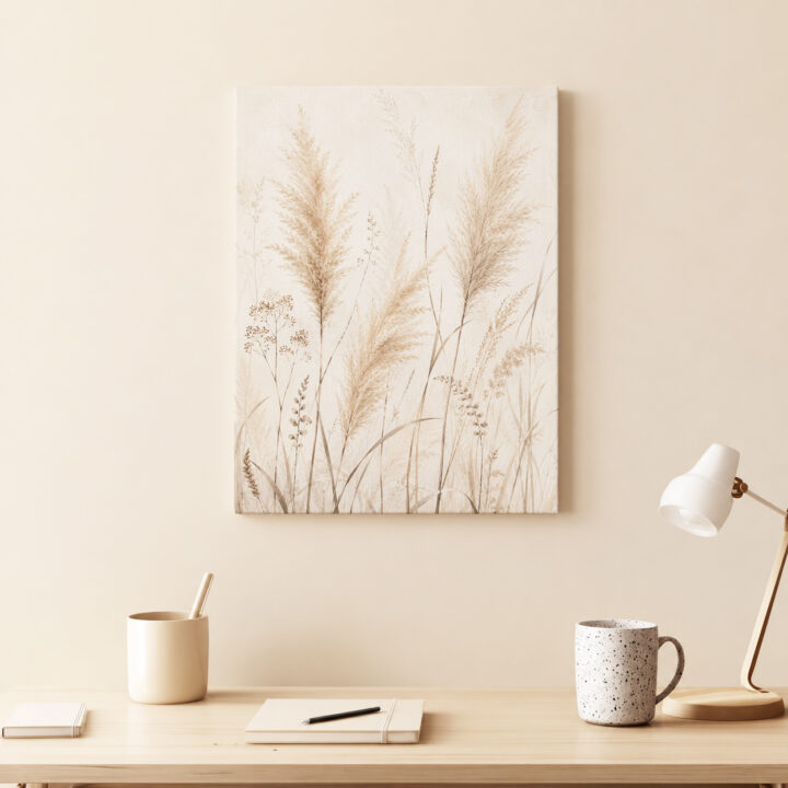 Leinwandbild Pampas und Trockenpflanzen