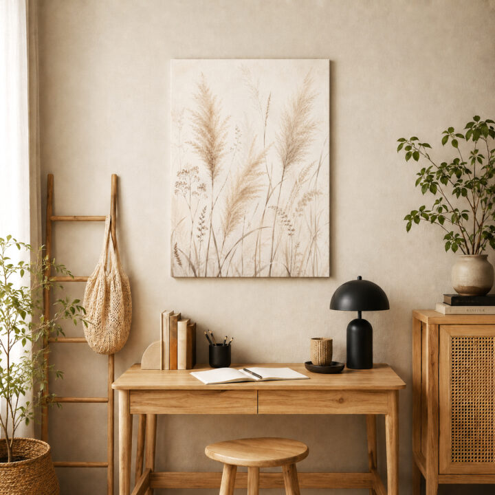 Leinwandbild Pampas und Trockenpflanzen