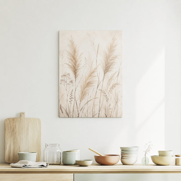 Leinwandbild Pampas und Trockenpflanzen