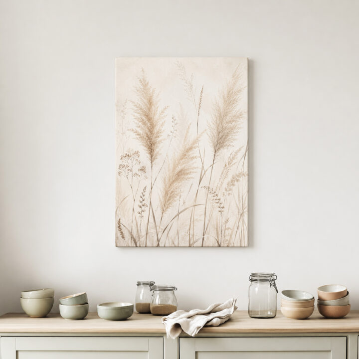 Leinwandbild Pampas und Trockenpflanzen