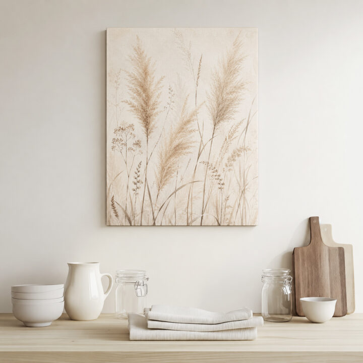 Leinwandbild Pampas und Trockenpflanzen