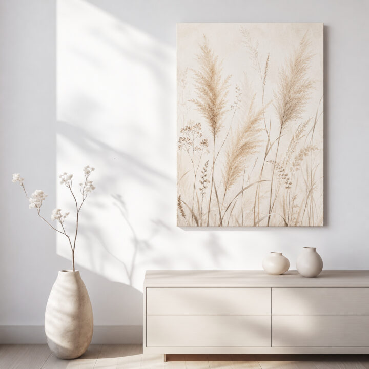 Leinwandbild Pampas und Trockenpflanzen