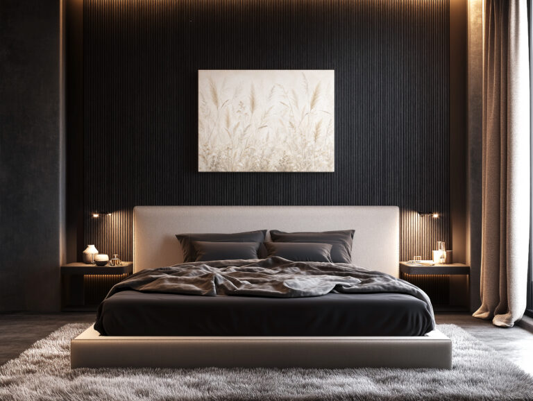 Leinwandbild Gräser in Creme und Greige