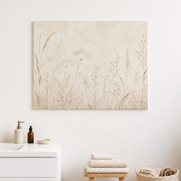 Leinwandbild Wildgräser und Samenstände