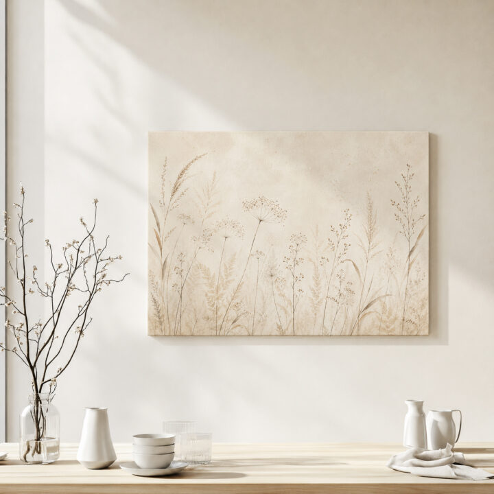 Leinwandbild Wildgräser und Samenstände