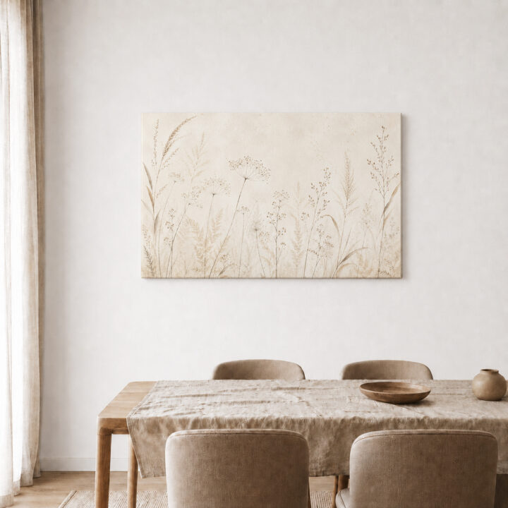Leinwandbild Wildgräser und Samenstände