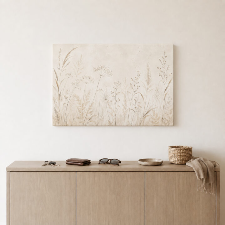 Leinwandbild Wildgräser und Samenstände