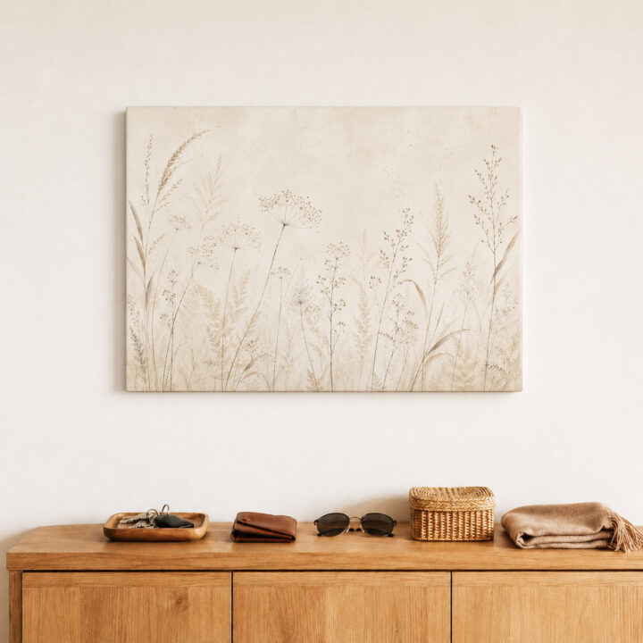 Leinwandbild Wildgräser und Samenstände