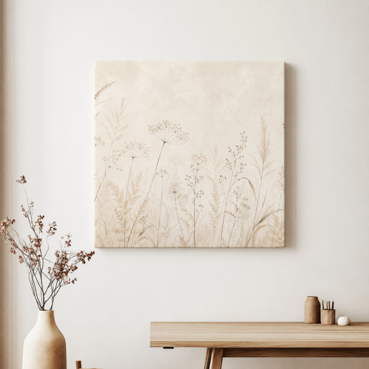 Leinwandbild Wildgräser und Samenstände