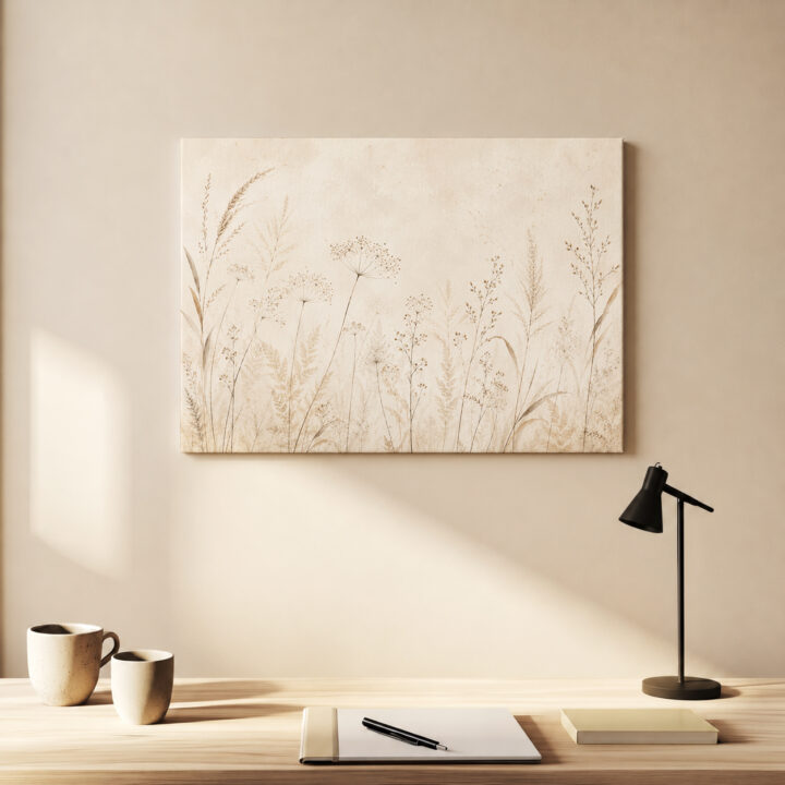 Leinwandbild Wildgräser und Samenstände