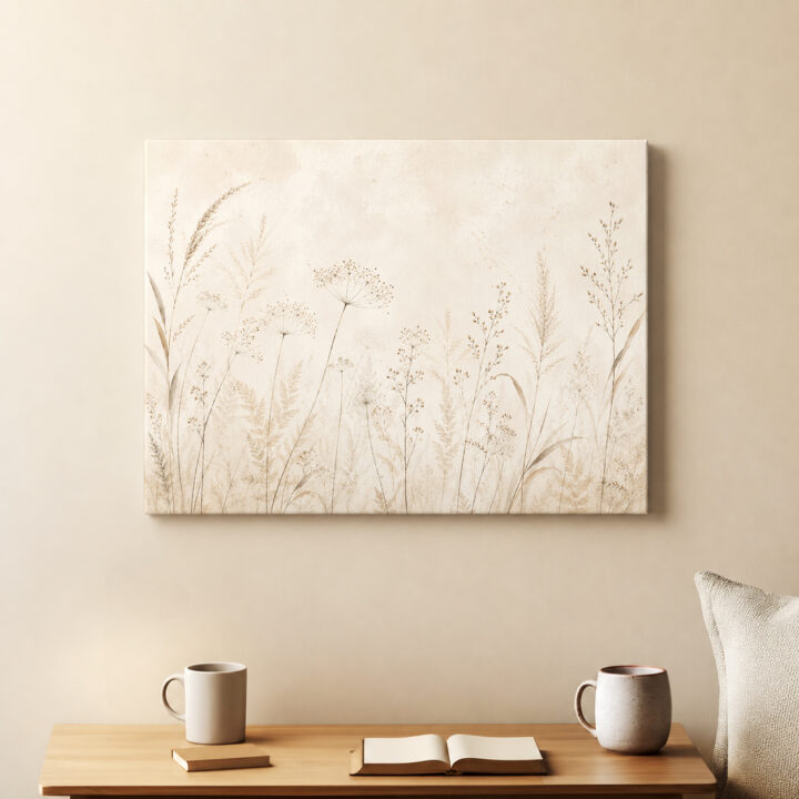 Leinwandbild Wildgräser und Samenstände