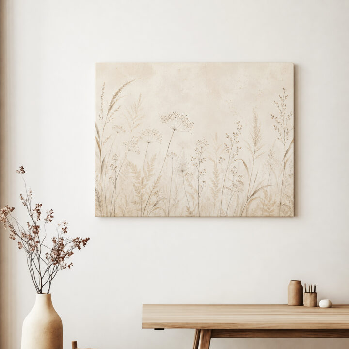 Leinwandbild Wildgräser und Samenstände