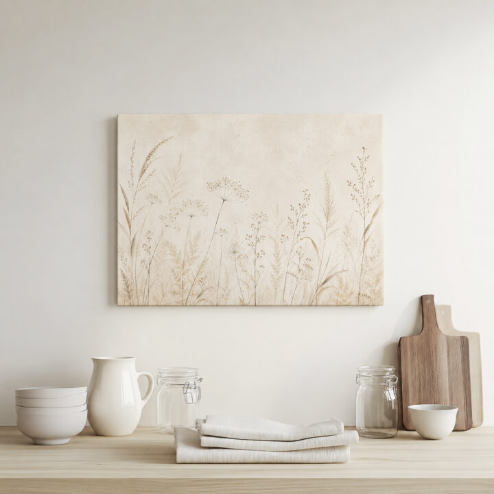 Leinwandbild Wildgräser und Samenstände