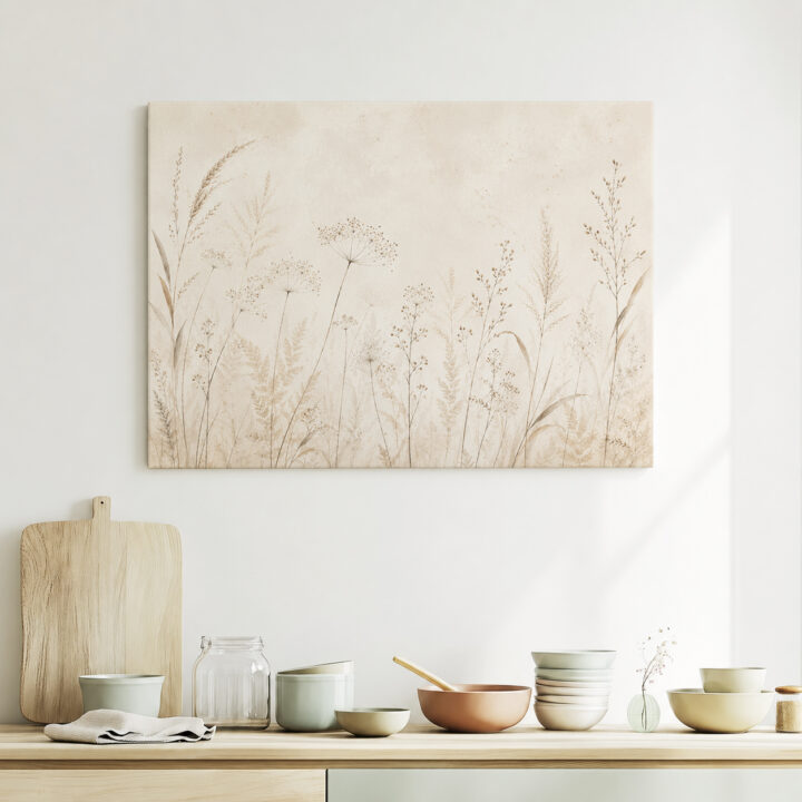 Leinwandbild Wildgräser und Samenstände