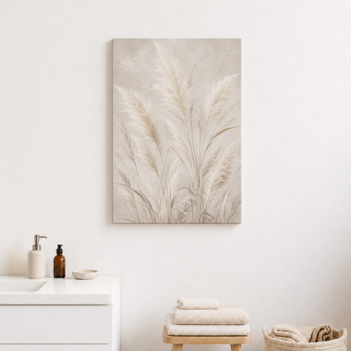 Leinwandbild Pampas auf hellem Strukturgrund