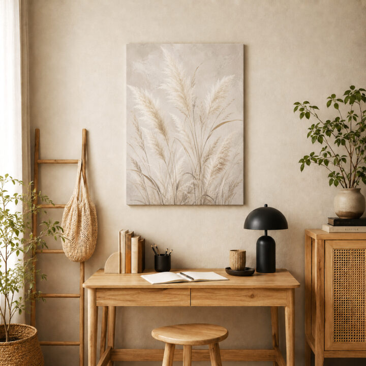 Canvas print Pampas on a Pale Textured Ground
