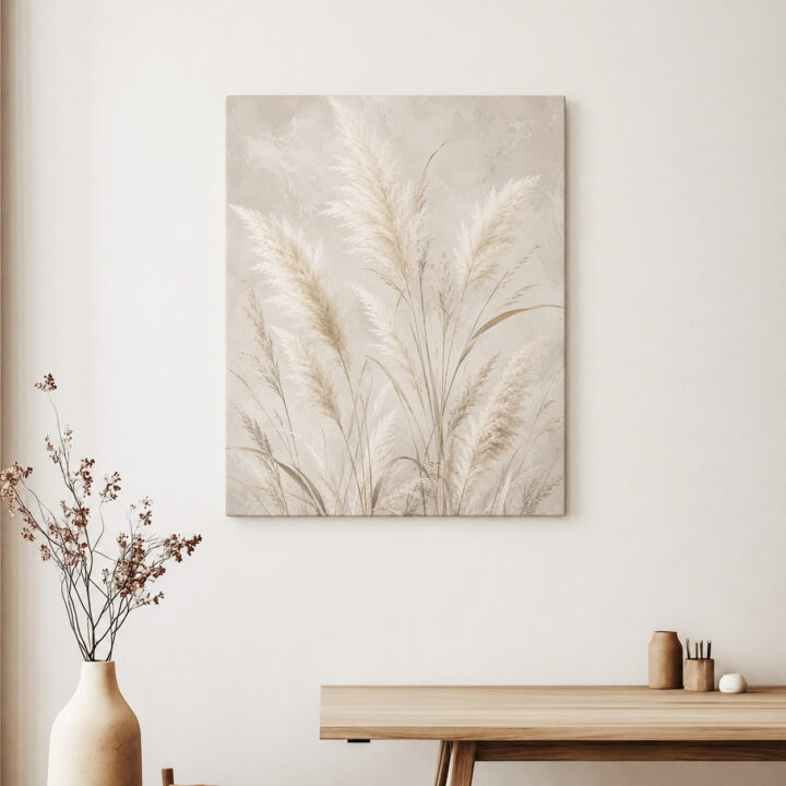 Leinwandbild Pampas auf hellem Strukturgrund