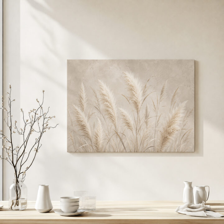 Leinwandbild Hohe Pampas- und Schilfhalme