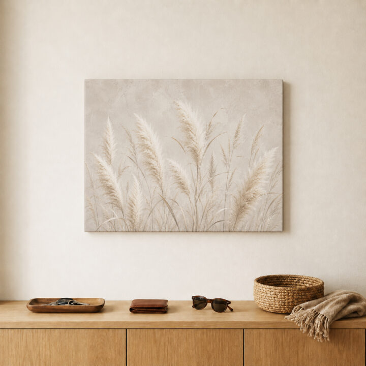 Leinwandbild Hohe Pampas- und Schilfhalme